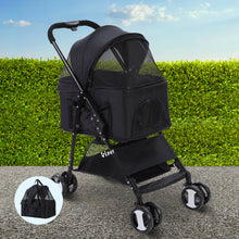 Load image into Gallery viewer, i.Pet Pet Stroller Dog Pram Cat Carrier Travel Large Pushchair Foldable 4 Wheels Black