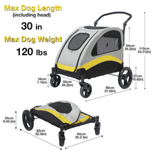 Load image into Gallery viewer, XL Dog Stroller Pet Pushchair Foldable Travel Cart