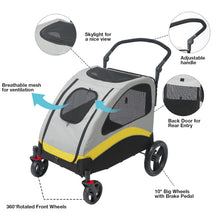 Load image into Gallery viewer, XL Dog Stroller Pet Pushchair Foldable Travel Cart