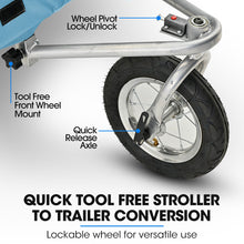 Load image into Gallery viewer, TAG-ALONG Pet &amp; Cargo Jogger Bike Trailer, Pull Behind Bicycle Trailer Carrier Stroller, Blue