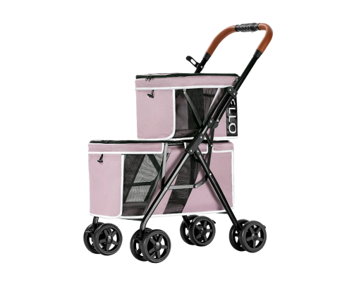 pink double pet stroller Bello Double Dog-Pink – pramsrus.com.au
