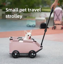 Load image into Gallery viewer, Black Compact Foldable Pet Stroller for Dogs and Cats - Lightweight Travel Pushchair for Small Pets, Teddy Dogs, and Cats - Portable and Collapsible Pet Buggy for Outdoor Adventures